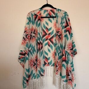 Xhilaration Multicolor Chevron Kimono